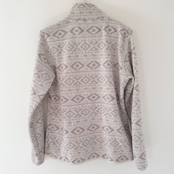 Eddie Bauer White Neutral Fleece Jacket Sweatshirt Sweater M - Picture 2 of 4